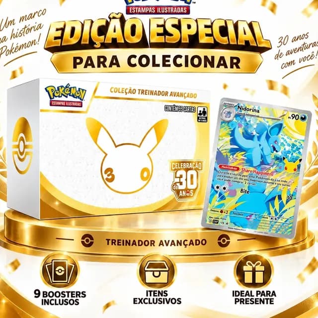 Pokémon Celebração 30 Anos Caixa Treinador Avançado Trinador Avançado