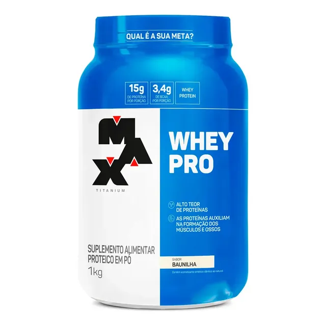 Proteína Max Titanium Whey Pro Concentrado Em Pó Sabor Baunilha X 1kg
