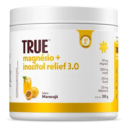Vitamina e minerais True Source Magnesio + Inositol Relief 3.0 Maracuja em pó x 350g
