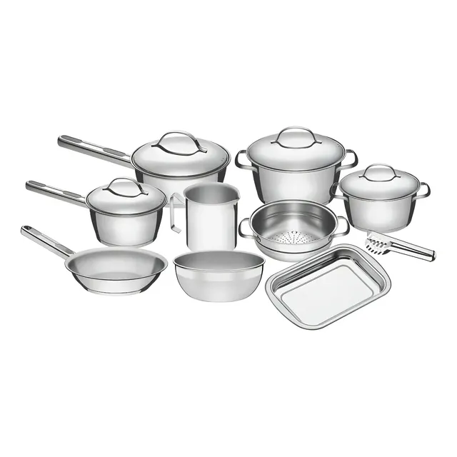 Jogo De Panelas Tramontina Inox Allegra 10p Com Pegador