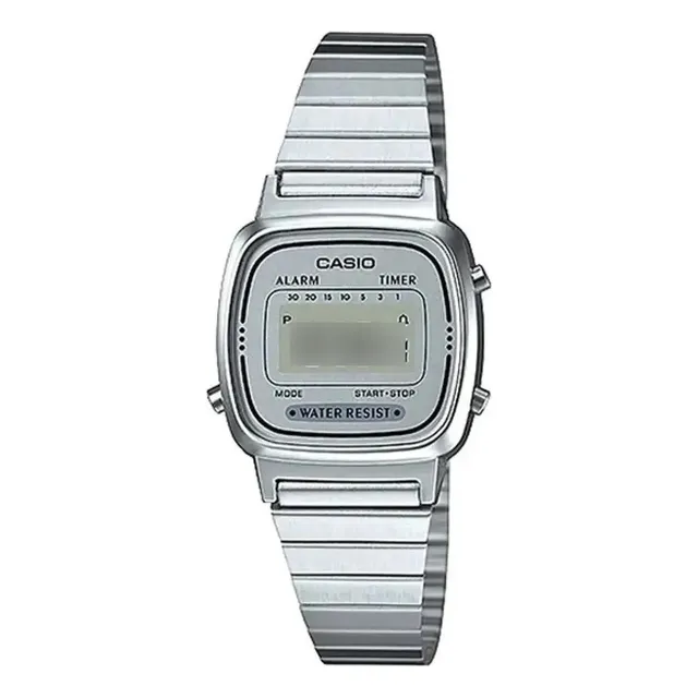 Relógio Casio Feminino Original Vintage Prata Tamanho Mini Prata Prateado Cinza