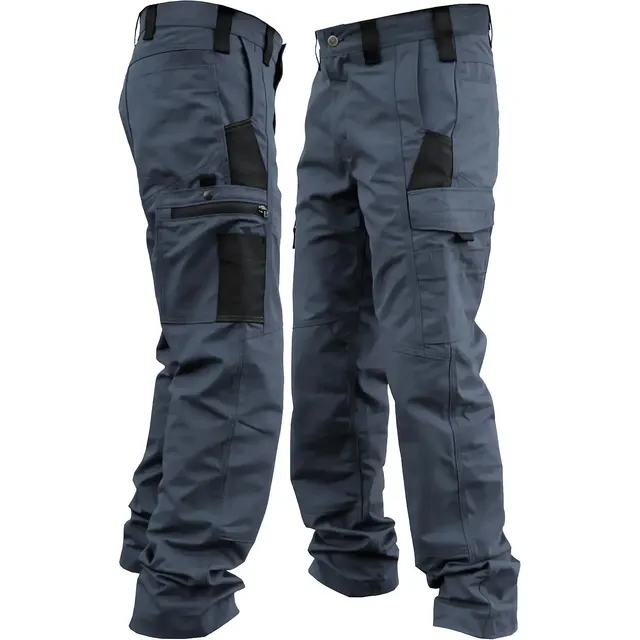 Calça Cargo Masculina Tática Com Vários Bolsos Grey Xl
