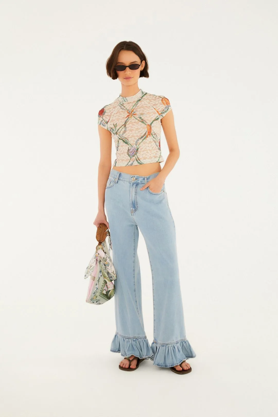 Calça Jeans Babado