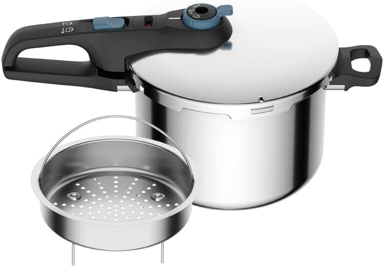 Panela De Pressão Rochedo Inox Trendy 6 litros Fechamento Externo Com Cesta De Vapor