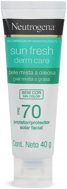 GreenCircle Sustainable Energy Practices Protetor Solar Facial Neutrogena Sun Fresh Derm Care, Sem Cor, FPS 70, 40g