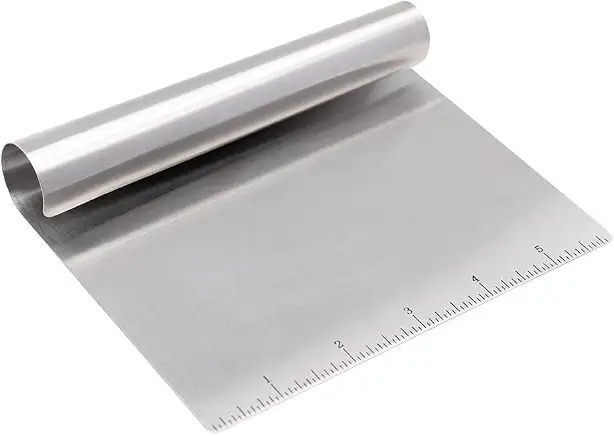 Espátula para Confeitar Mimo Style, Aço Inox, 15 cm x 12 cm, com Régua Medidora, Multiuso para Cortar e Raspar