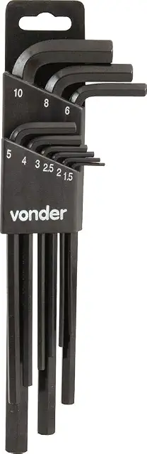 Vonder, Jogo de Chaves Hexagonais (Allen) Longa, 1,5 Mm a 10 Mm