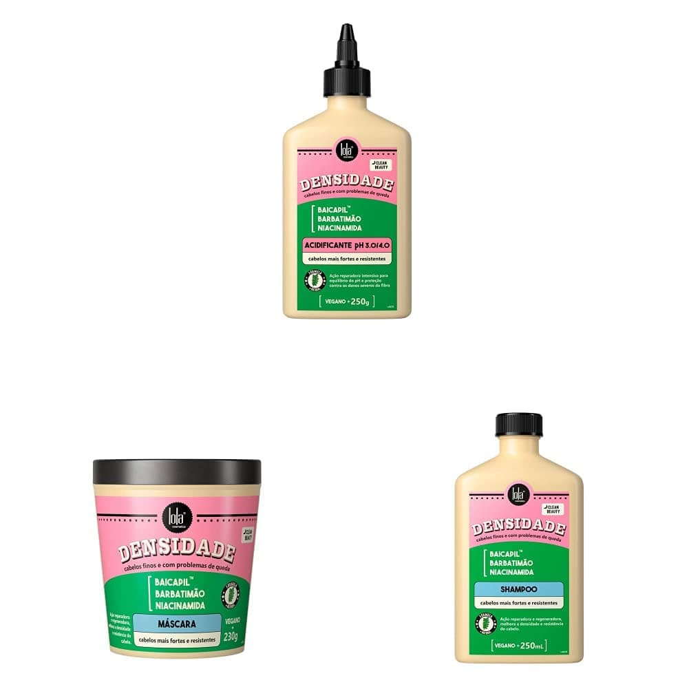 Lola Cosmetics Kit Lola Densidade: Shampoo + Acidificante + Máscara