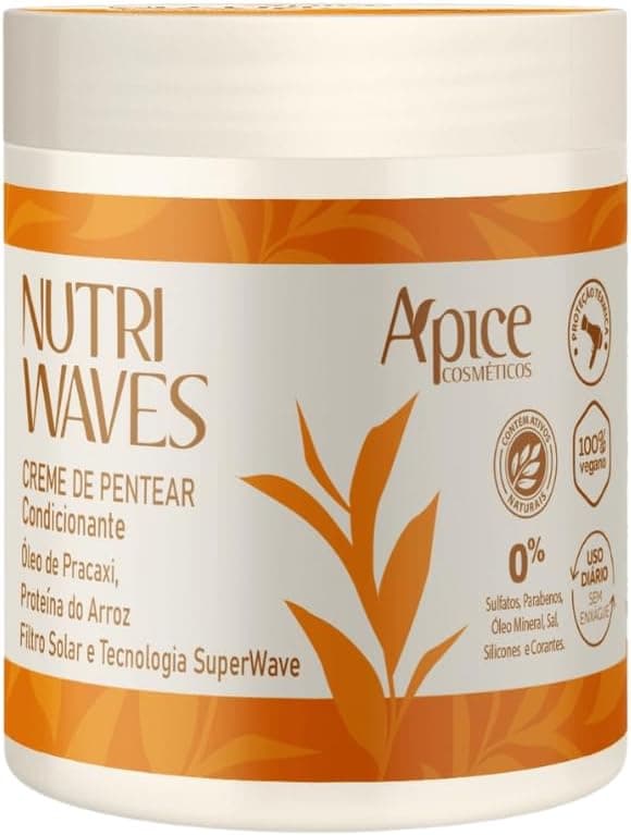 APSE Creme de Pentear Nutri Waves | Proteína do Arroz e Óleo de Pracaxi I Definição de cabelos com curvatura | 500g