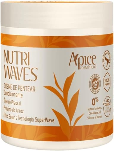 APSE Creme de Pentear Nutri Waves | Proteína do Arroz e Óleo de Pracaxi I Definição de cabelos com curvatura | 500g