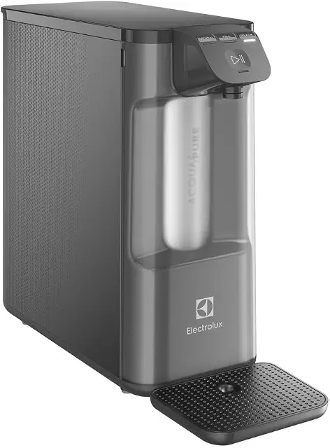 Electrolux Purificador de Água Gelada Fria e Natural Elétrico Compacto Eletronico placa Filtro refil 6 meses ou 3000l Painel Touch Bivolt grafite PE12G
