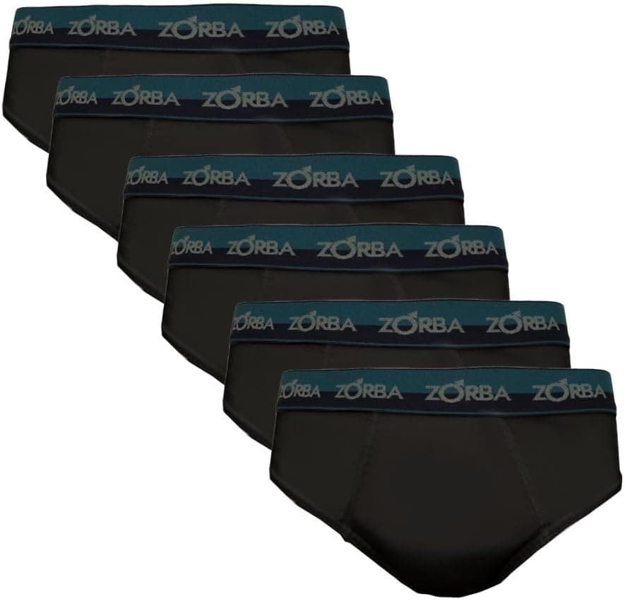Kit Com 6 Cuecas Zorba Slip Max 764 Azul Marinho