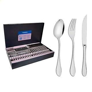Faqueiro Tramontina Italy em Aço Inox com Facas para Churrasco Forjadas 6mm Acabamento Alto Brilho 72 Peças