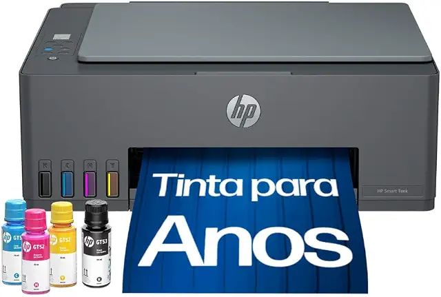 Impressora Multifuncional HP Smart Tank 589 Tanque de Tinta Colorida Wi-Fi, USB - Alta Economia -Copiadora e Scanner (5D1A8A)