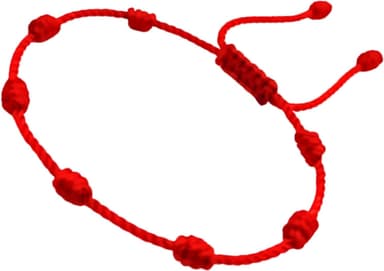 Pulseira Kabbalah 7 Nós Corda Vermelha Ajustável de 15 a 25cm O Francisco Original