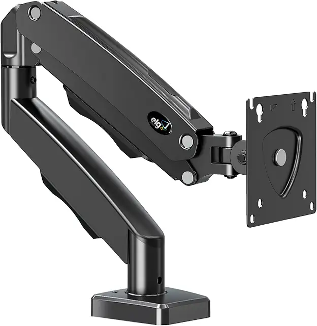 ELG, F80N, Suporte Articulado de Mesa, Pistão a Gás, Design Compacto e Retrátil, Ergonômico, Monitores 17'' a 35'', 2kg a 9kg, Preto