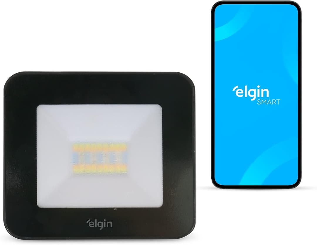 Refletor Inteligente 20W RGB LED Smart Wifi Elgin compatível com Alexa e Google Home
