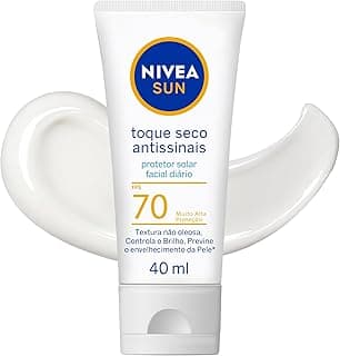 NIVEA SUN Protetor Solar Facial Toque Seco Antissinais FPS 70 40ml - Com muito alta proteção contra raios UVA/UVB, control...