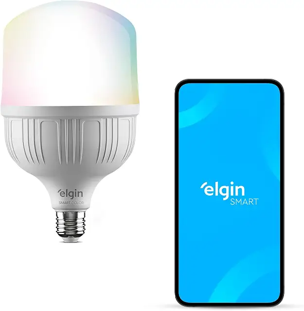 Lâmpada LED Smart Elgin 30W Compatível com Alexa e Google Home Bivolt Color RGB