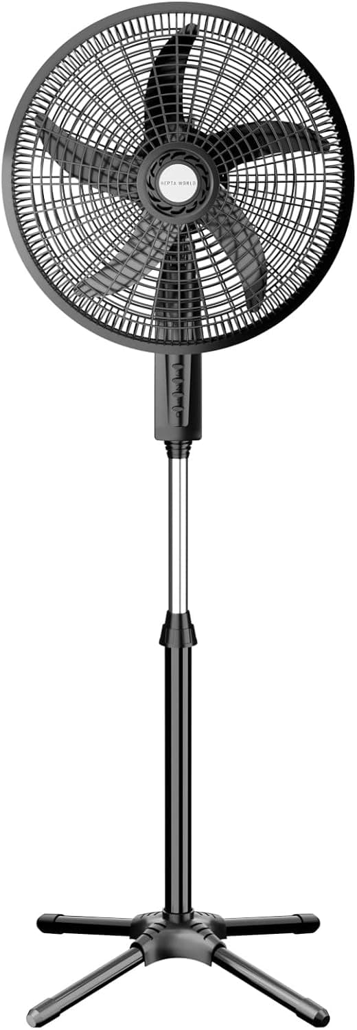 HEPTA WORLD Ventilador de Coluna, Resfriamento, Silencioso, Design Slim para Casa Escritório (PRETO, 220V, 101)