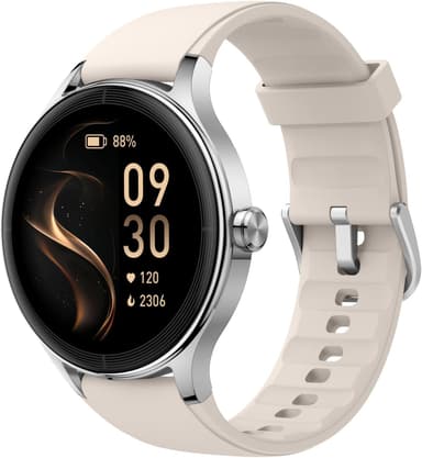 Bettdow SmartWatch, Relogio Smartwatch Feminino, 1.27" Ecrã tátil, à prova d'água IP68, 100+ Modos Esportivos, chamada Bluetooth, Compatível com Android iOS, voz por IA (Bege)