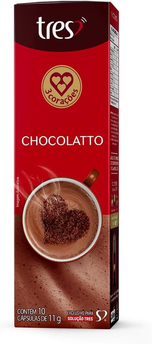 3 Corações Cápsula Chocolatto TRES - 10 unidades