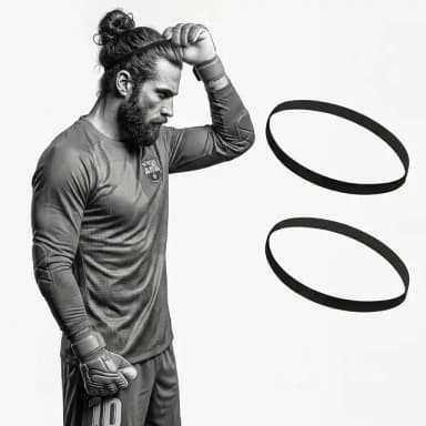 Kit 2 Faixas Elásticas para Cabelo Unissex com Detalhe Dourado, Preto, Esporte e Corrida