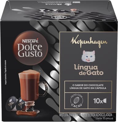 Achocolatado em Cápsula Nescafé Dolce Gusto Kopenhagen Língua de Gato 10 cápsulas