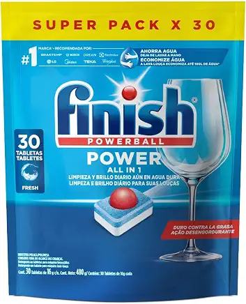 Finish Powerball Detergente para Lava Louças em Tabletes 30 unidades