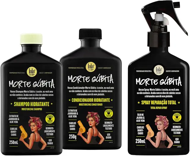 Kit Morte Súbita (Shampoo + Condicionador + Spray Reparaçao) - Lola From Rio