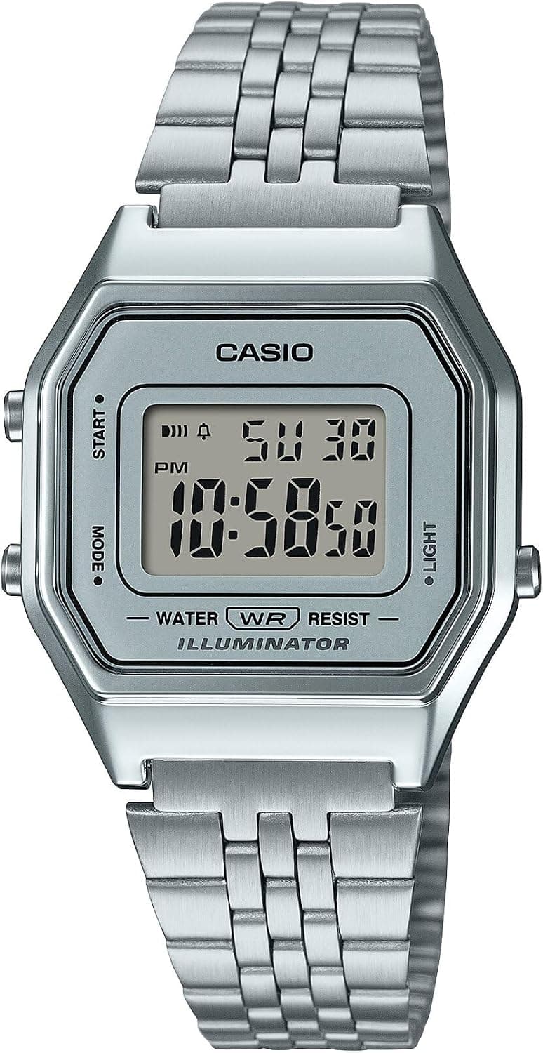 Casio Women's Digital Watch with Stainless Steel Strap - LA680WA