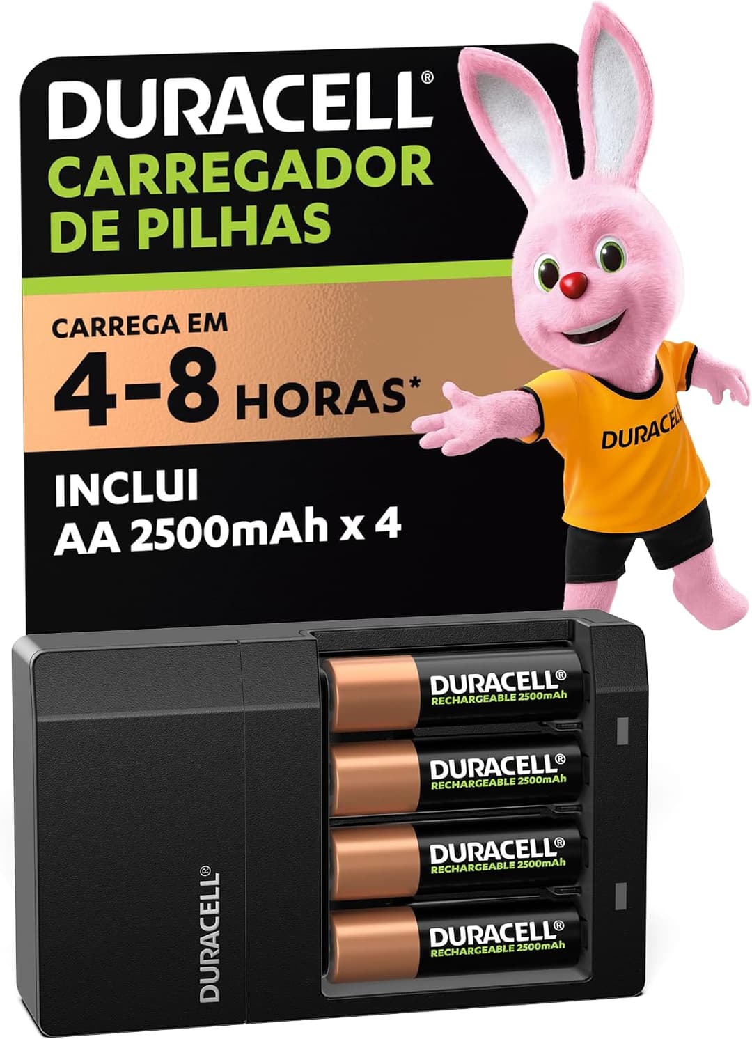 😱 Duracell Carregador de Pilhas Recarregáveis AA e AAA Com 4 Pilhas AA Inclusas – Bivolt