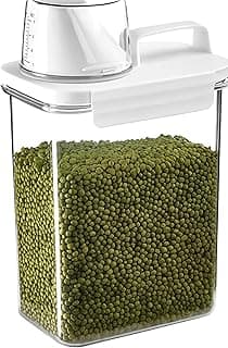 Pote Hermético Dispenser 2L com Tampa com Trava e Copo Medidor BPA Free Premium – Ideal para Armazenar Sabão em Pó, Arroz,...