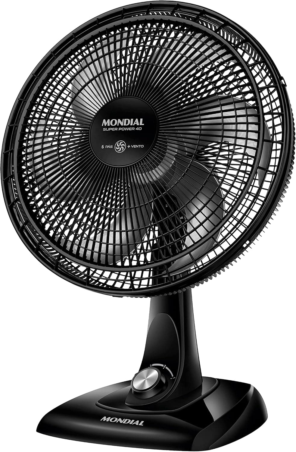 MONDIAL Ventilador de Mesa 40cm Super Power, Preto/Prata, 140W, 110V - VSP-40-B