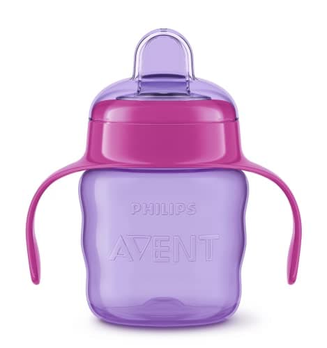 Copo de transição Philips Avent com bico de silicone rosa 6m+