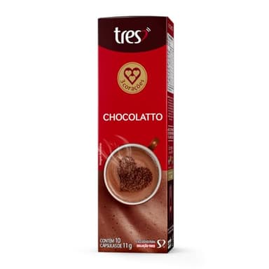 Corações Cápsula Chocolatto TRES - 10 unidades