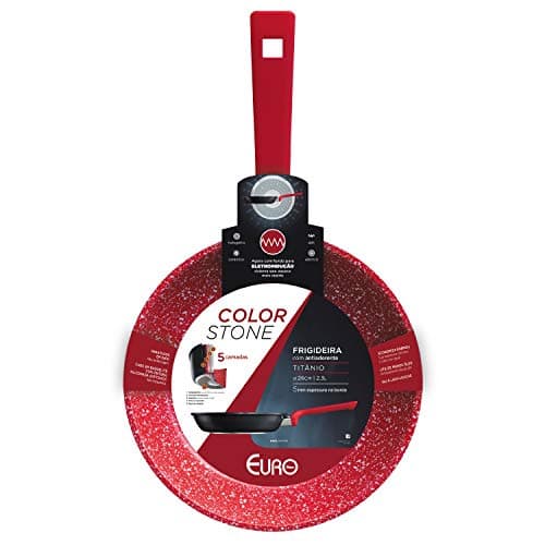 Euro Home - Frigideira 26 cm de Alumínio com Antiaderente ColorStone Titânio