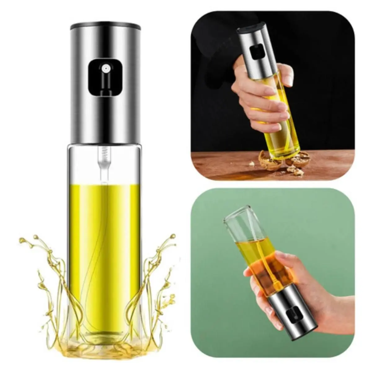 Borrifador de Azeite e Óleo 100ml em Vidro Spray Pulverizador Cozinha, Salada - Importado