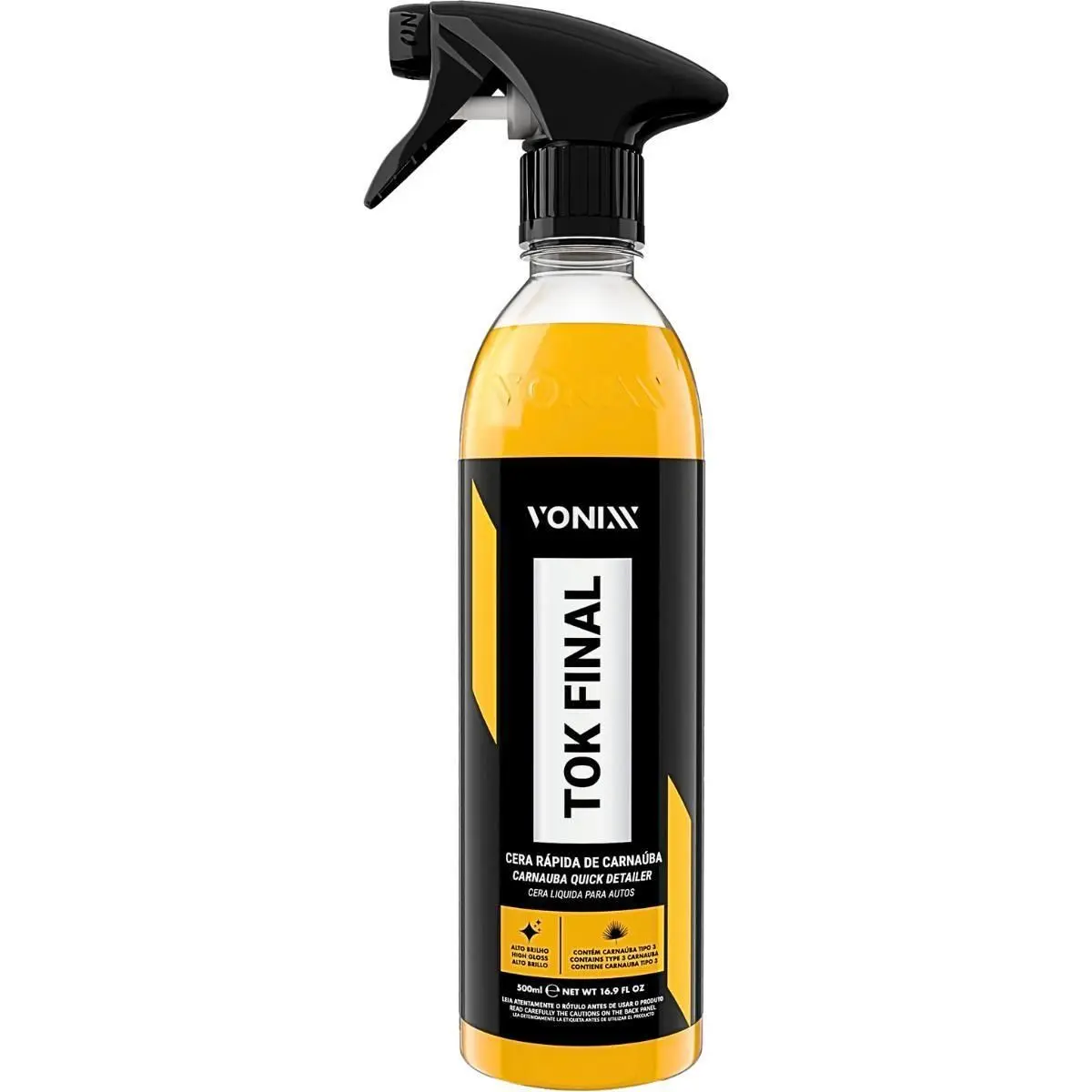 Carnaúba Tok Final 500 ml Vonixx Cera Spray Automotiva para Manutenção com Brilho Intenso e Proteção