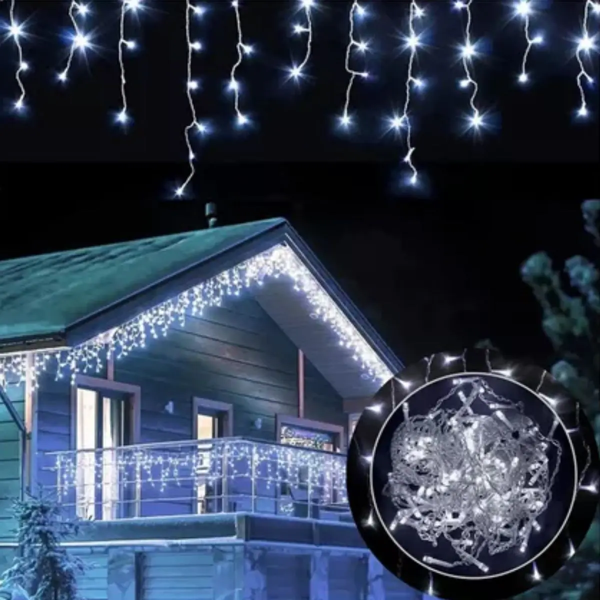 Cascata de Luzes Natalinas que Cria a Decoração Para Seu Natal com Entrega Rápida - Riberken
