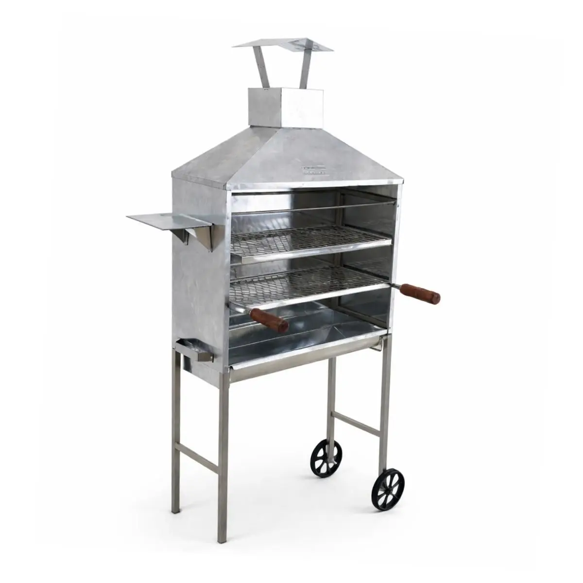 Churrasqueira Espetinho Galvanizada Móvel Carrinho Churrasc - INOX LAURINDOS
