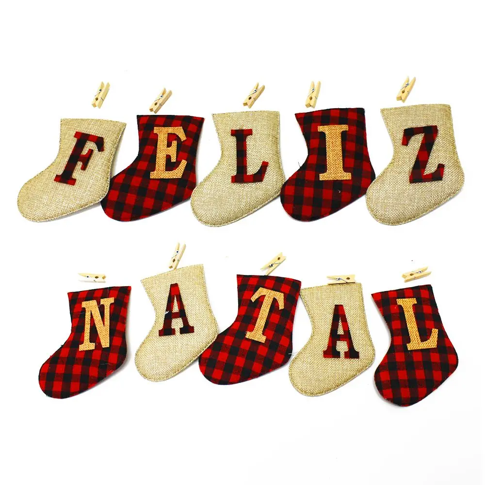 Enfeite De Feliz Natal Bota Pregador Corda Decoração Natalina - Master
