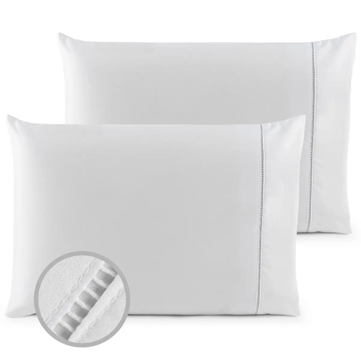 Kit 10 Fronhas 200 Fios Ponto Palito Sonatic Fronha Branca Macia e Resistente - RAVATEX CASA