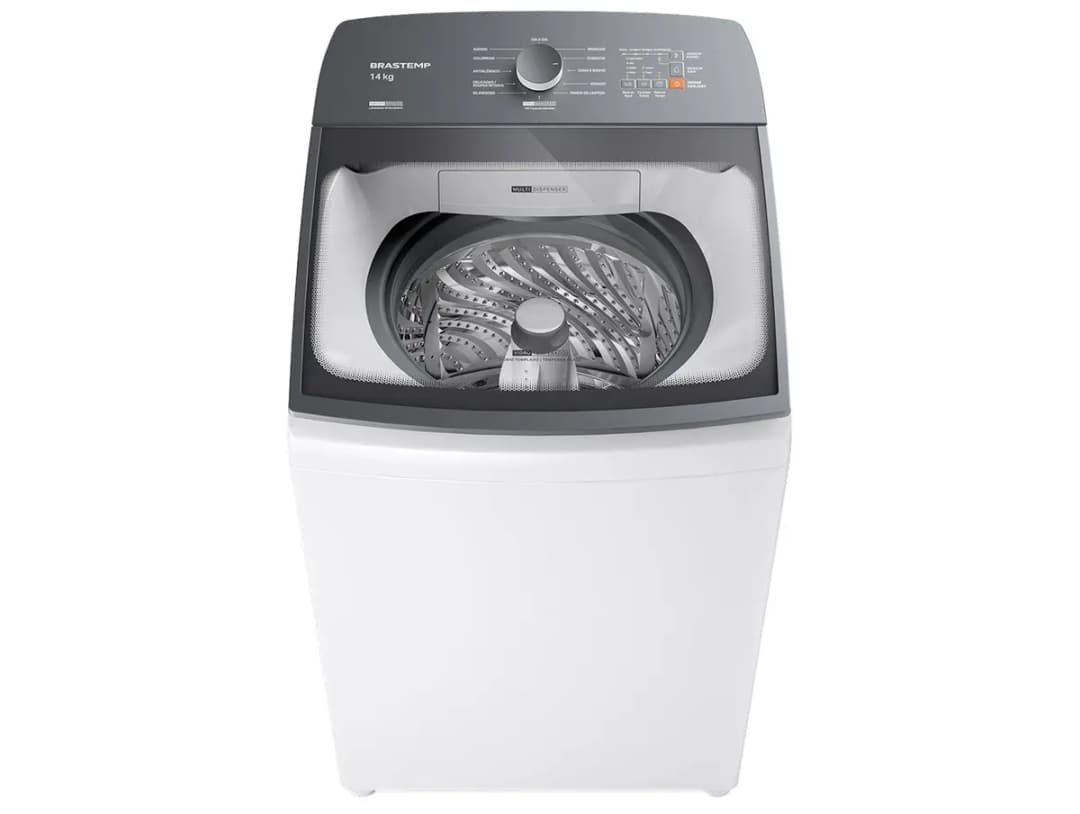 Lavadora de Roupas Brastemp 14kg Cesto Inox 12 Programas de Lavagem Branca BWJ14ABANA