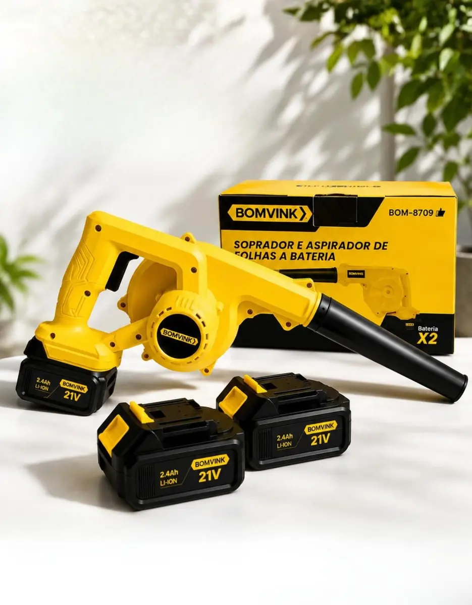 Soprador Profissional Sem Fio Bivolt 2 Baterias Aspirador Portatil - RR CASA E CONSTRUÇÃO
