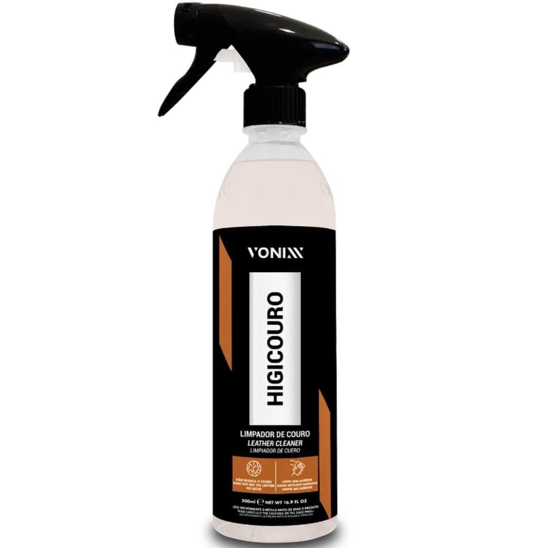 Vonixx Higicouro 500ml Higienizador de Couro Limpa com Segurança, Preserva e Restaura o Material