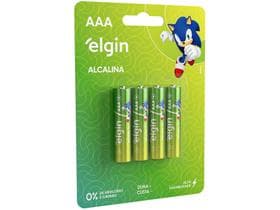 Pilha Alcalina AAA Elgin 1,5V 4 Unidades