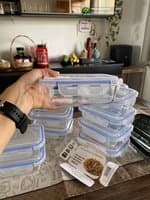 Kit 10 Pote De Vidro Marmita Hermético 640ml Freezer Fitness Rishon