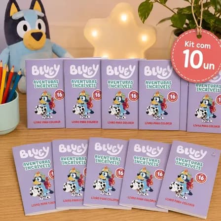 Kit 10 Lembrancinhas De Festa Bluey Disney Livrinhos Para Colorir Infantis