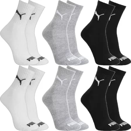 Kit 6 Pares Meias Puma Algodão Cano Médio Alto Atoalhado